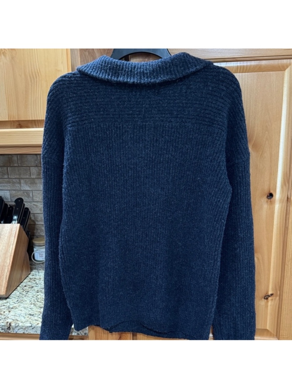 NWT Modern Ambition Cozy Ribbed Women's Half-Zip Navy Knit Sweater SIZE XL - Picture 9 of 12